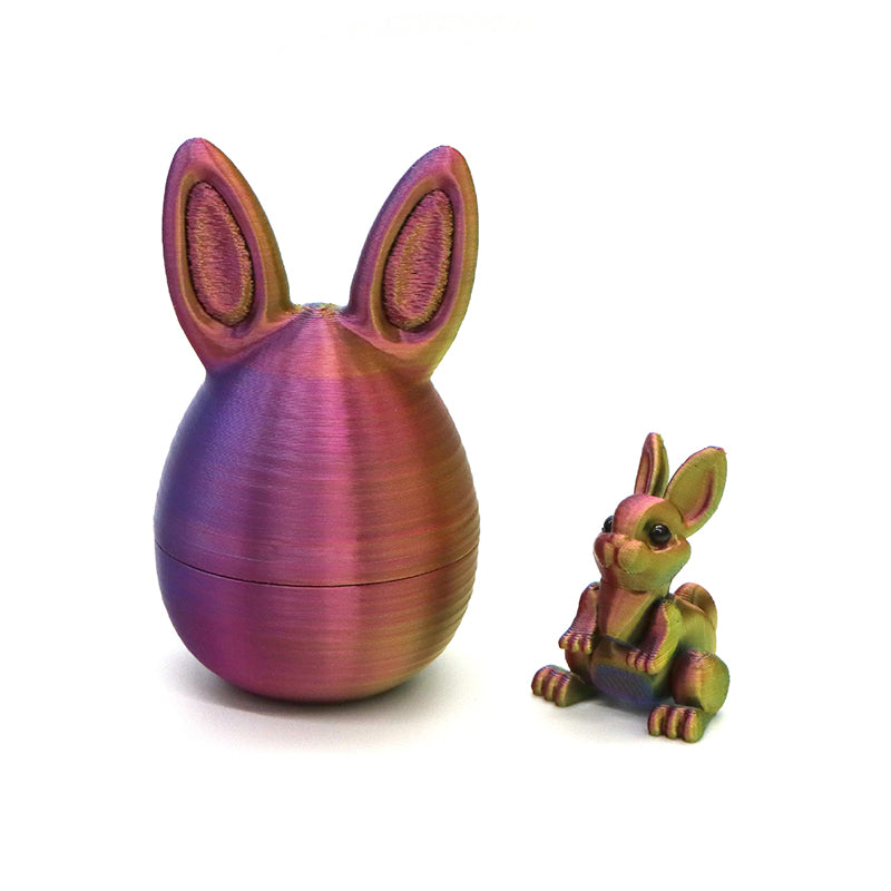 3D Printed Easter Surprise Egg with Articulated Bunny