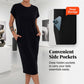 ☀️ Lässiges Kurzarm-T-Shirt-Kleid für Damen – Bequem, atmungsaktiv & mit Seitentaschen!