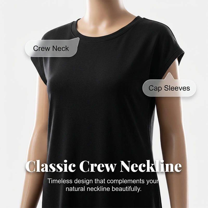 ☀️ Lässiges Kurzarm-T-Shirt-Kleid für Damen – Bequem, atmungsaktiv & mit Seitentaschen!