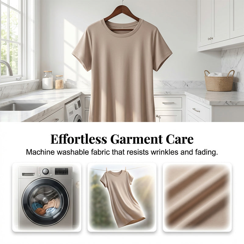 ☀️ Lässiges Kurzarm-T-Shirt-Kleid für Damen – Bequem, atmungsaktiv & mit Seitentaschen!