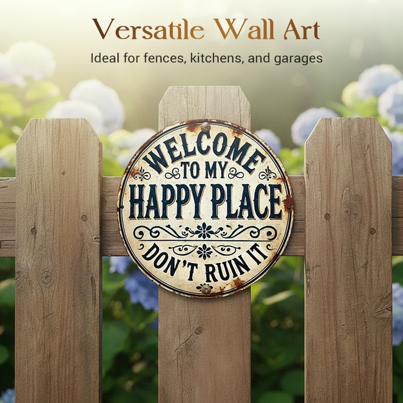 Vintage-Metallschild "Happy Place"
