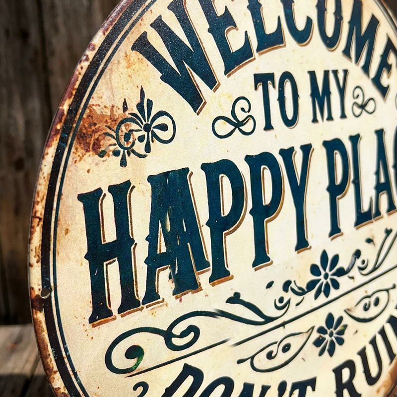 Vintage-Metallschild "Happy Place"
