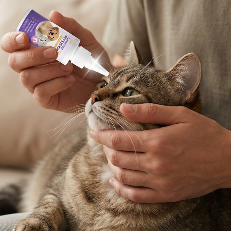 🏆Sanfte Augentropfen für Hunde und Katzen👍Sanfte Pflege für Tränenstreifen, Tränenflecken, Augenausfluss und Ablagerungen bei Katzen und Hunden