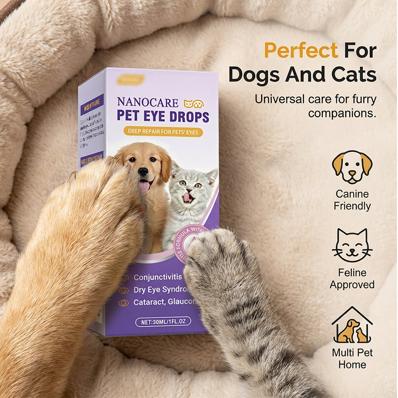 🏆Sanfte Augentropfen für Hunde und Katzen👍Sanfte Pflege für Tränenstreifen, Tränenflecken, Augenausfluss und Ablagerungen bei Katzen und Hunden