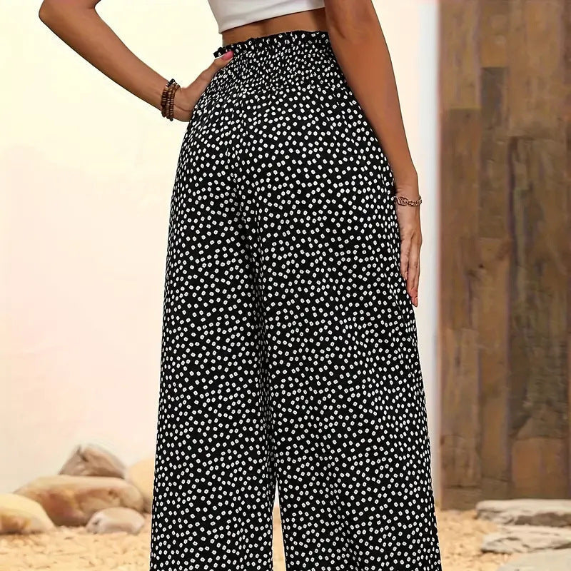 👖⏰Damenhose mit gerafftem Bund und weitem Schnitt