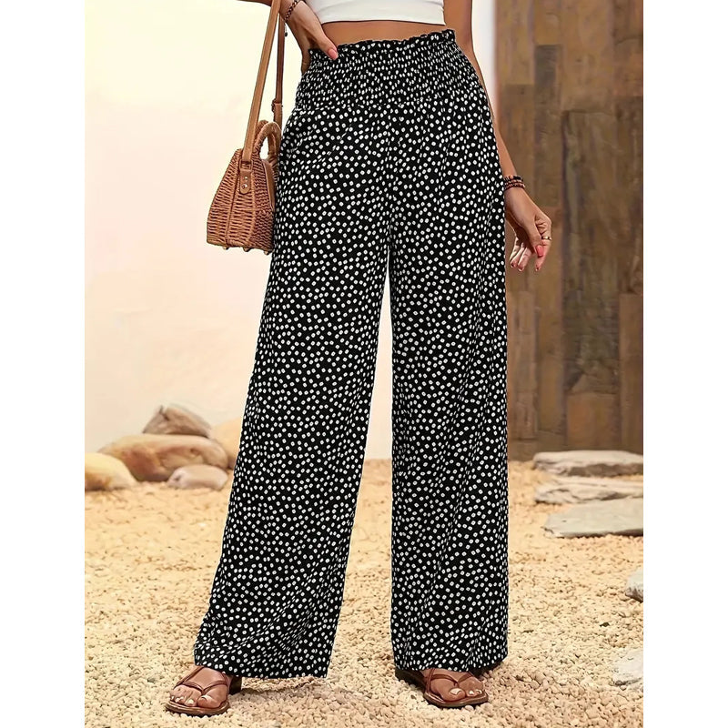 👖⏰Damenhose mit gerafftem Bund und weitem Schnitt
