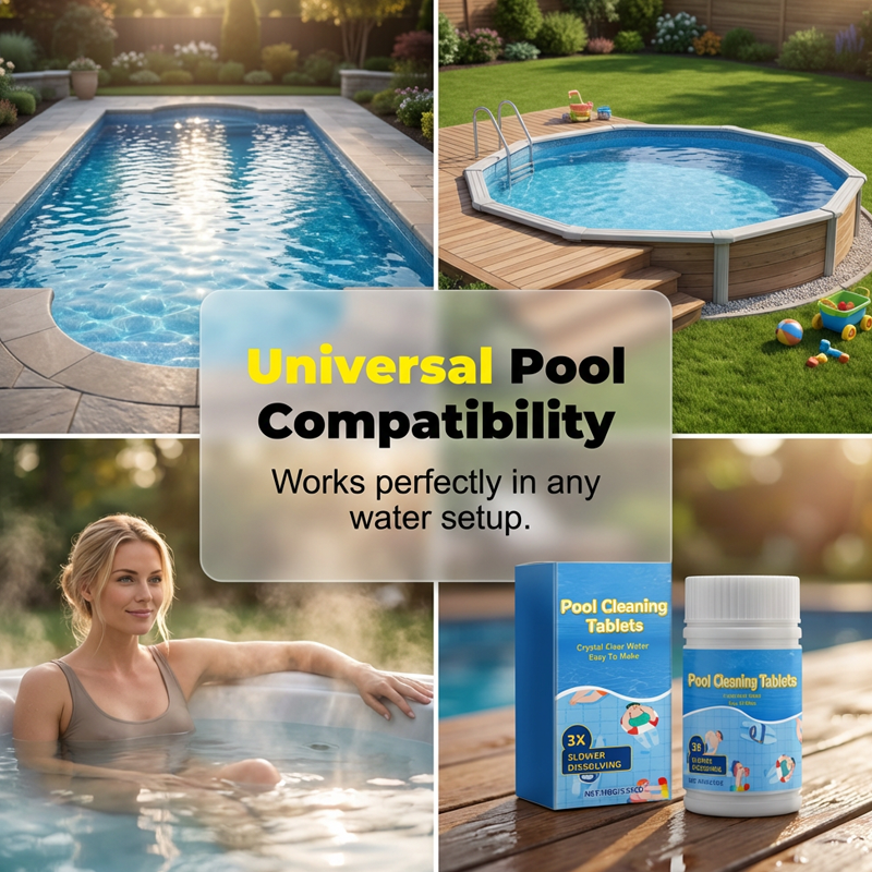 🏊‍♂️ Pool-Reinigungstabletten für kristallklares Wasser - Langsam lösend | Geruch & Flecken entfernen