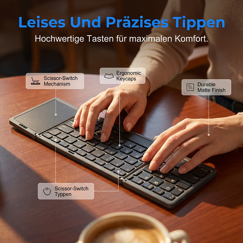 🔥Begrenzte Zeit 50% Rabatt💥Faltbare Bluetooth-Tastatur mit Touchpad--⌨️Effizientere Büroeingabe✨