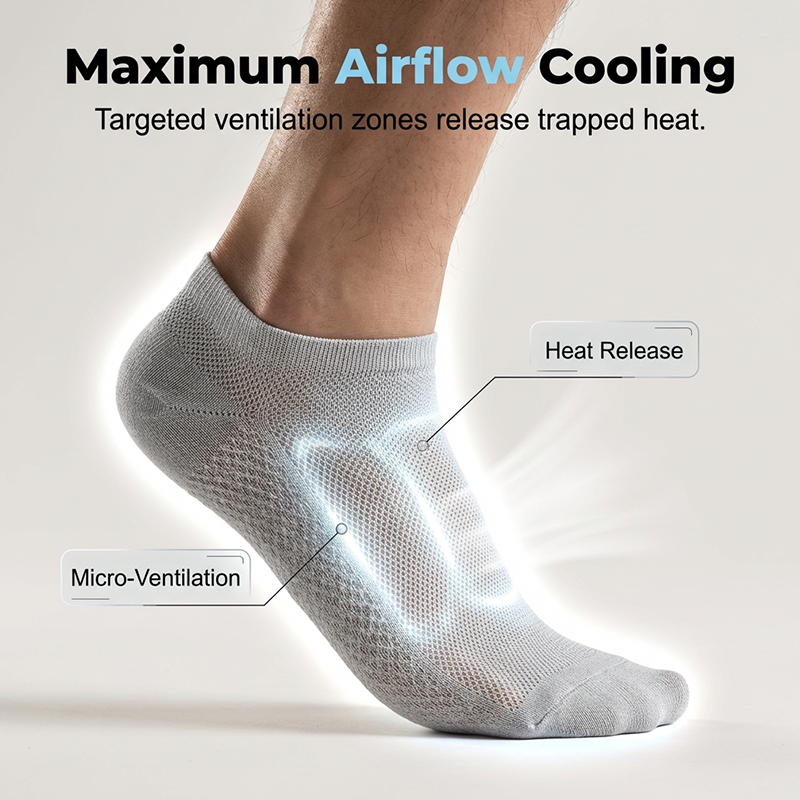 🔥50 % Rabatt 🎁Atmungsaktive, antibakterielle Herren-Knöchelsocken🍃Schweißableitend und geruchshemmend für ganztägigen Tragekomfort