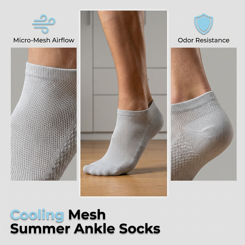 🔥50 % Rabatt 🎁Atmungsaktive, antibakterielle Herren-Knöchelsocken🍃Schweißableitend und geruchshemmend für ganztägigen Tragekomfort