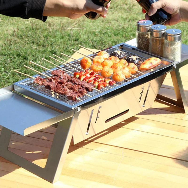 🔥🍡Grillsaison-Sonderangebot 50 % Rabatt🍢🔥Edelstahl Klappgrill für den Außenbereich🍖