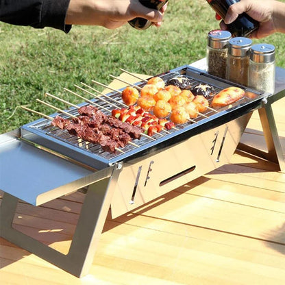 🔥🍡Grillsaison-Sonderangebot 50 % Rabatt🍢🔥Edelstahl Klappgrill für den Außenbereich🍖
