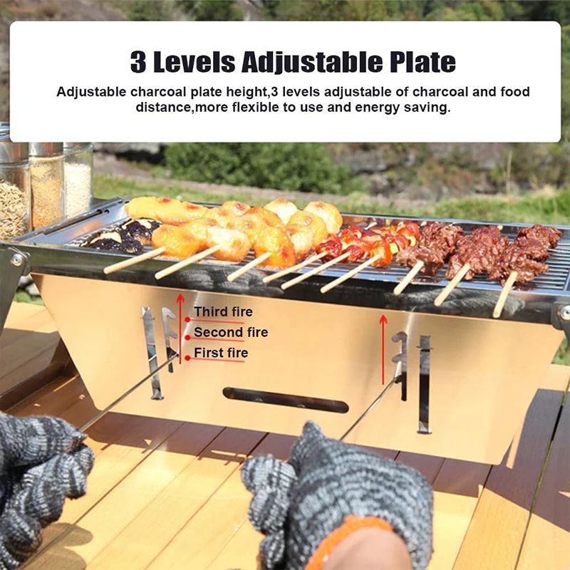 🔥🍡Grillsaison-Sonderangebot 50 % Rabatt🍢🔥Edelstahl Klappgrill für den Außenbereich🍖