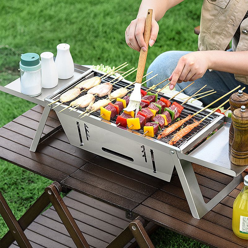 🔥🍡Grillsaison-Sonderangebot 50 % Rabatt🍢🔥Edelstahl Klappgrill für den Außenbereich🍖