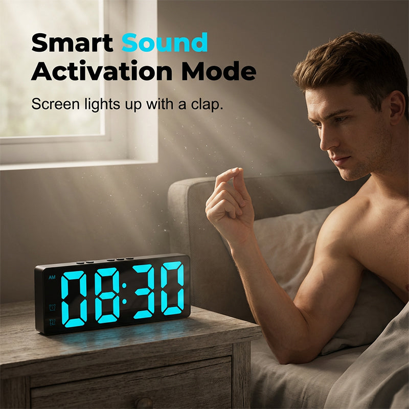 Minimalistischer digitaler Wecker für Schlafzimmer und Büro