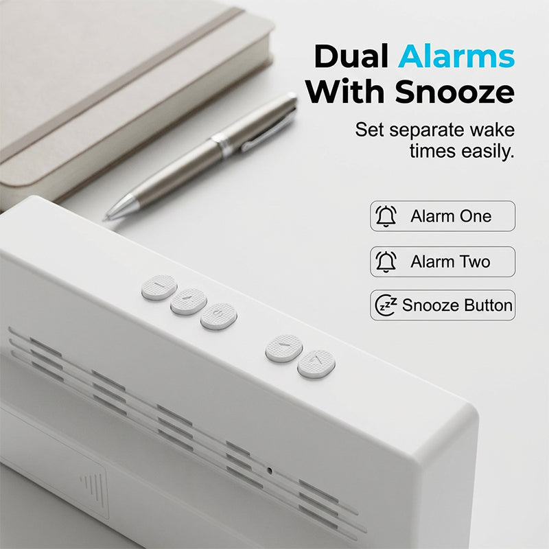 Minimalistischer digitaler Wecker für Schlafzimmer und Büro