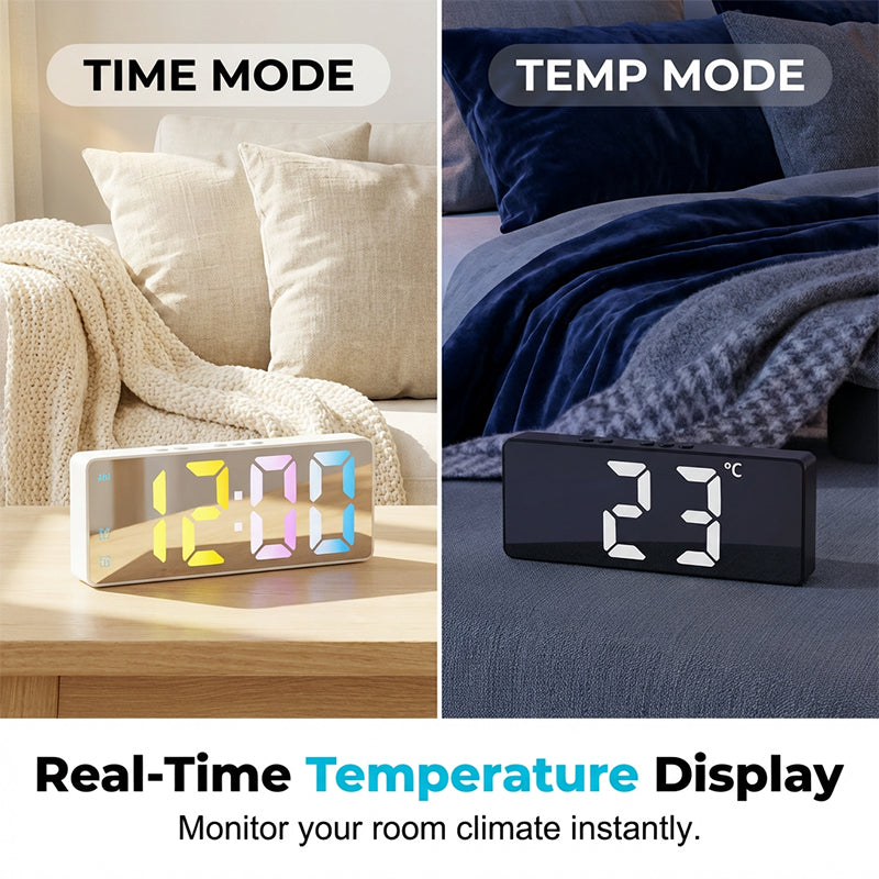Minimalistischer digitaler Wecker für Schlafzimmer und Büro