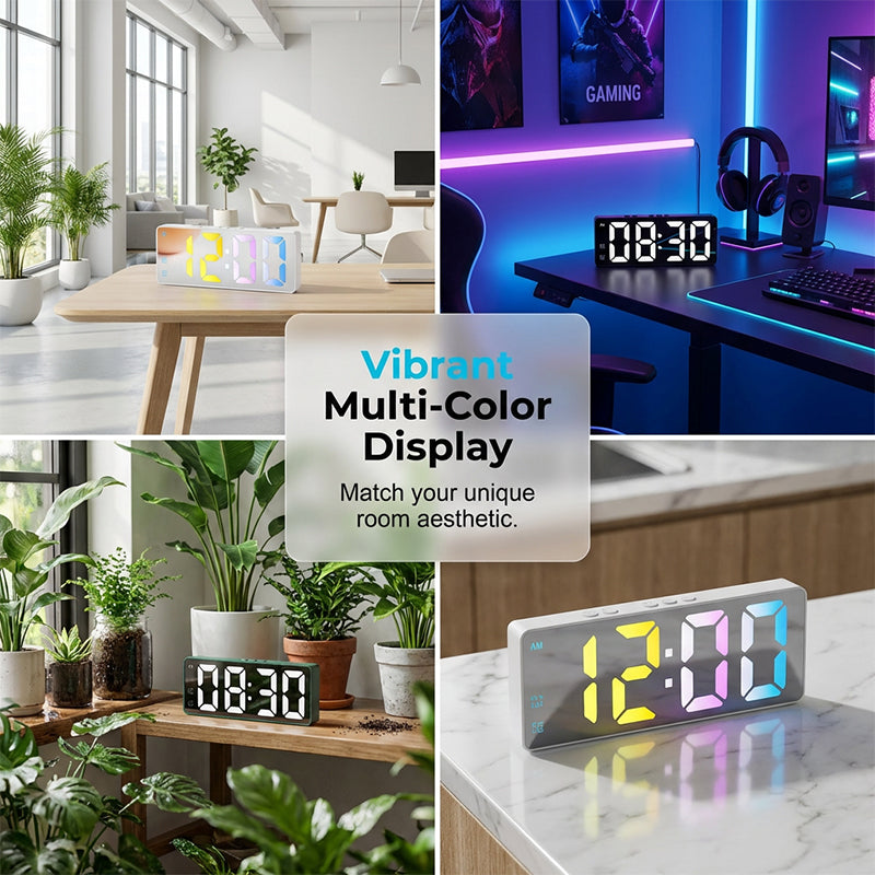 Minimalistischer digitaler Wecker für Schlafzimmer und Büro