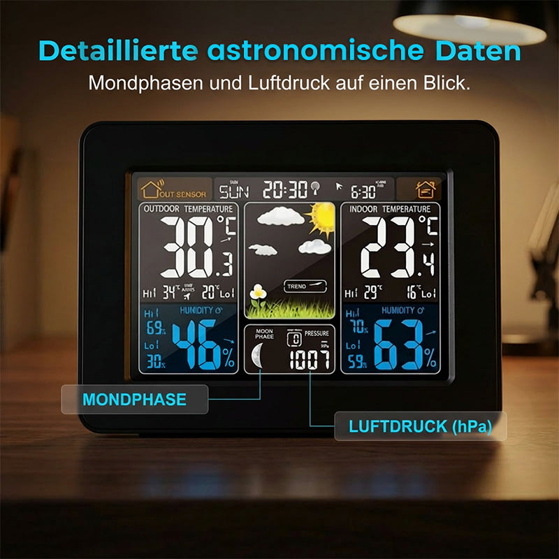 Drahtlose Wetterstation mit Farbdisplay