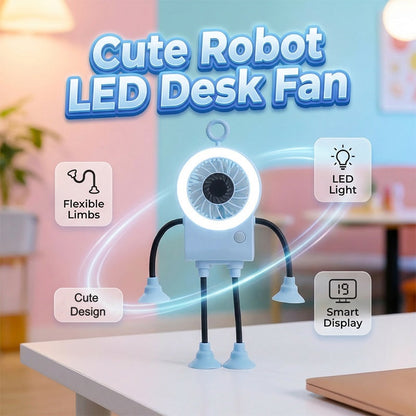 🍃HEISSER VERKAUF 50% RABATT🎁Flexibler Roboter-Tischventilator mit LED-Licht🤖