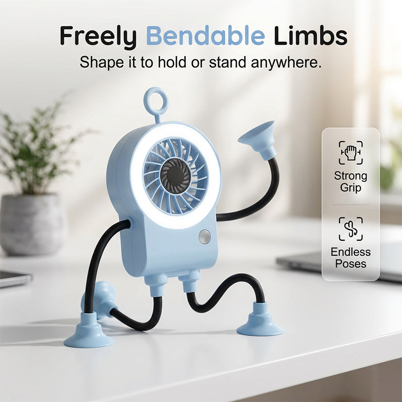 🍃HEISSER VERKAUF 50% RABATT🎁Flexibler Roboter-Tischventilator mit LED-Licht🤖