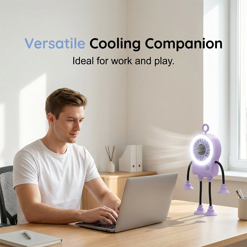 🍃HEISSER VERKAUF 50% RABATT🎁Flexibler Roboter-Tischventilator mit LED-Licht🤖