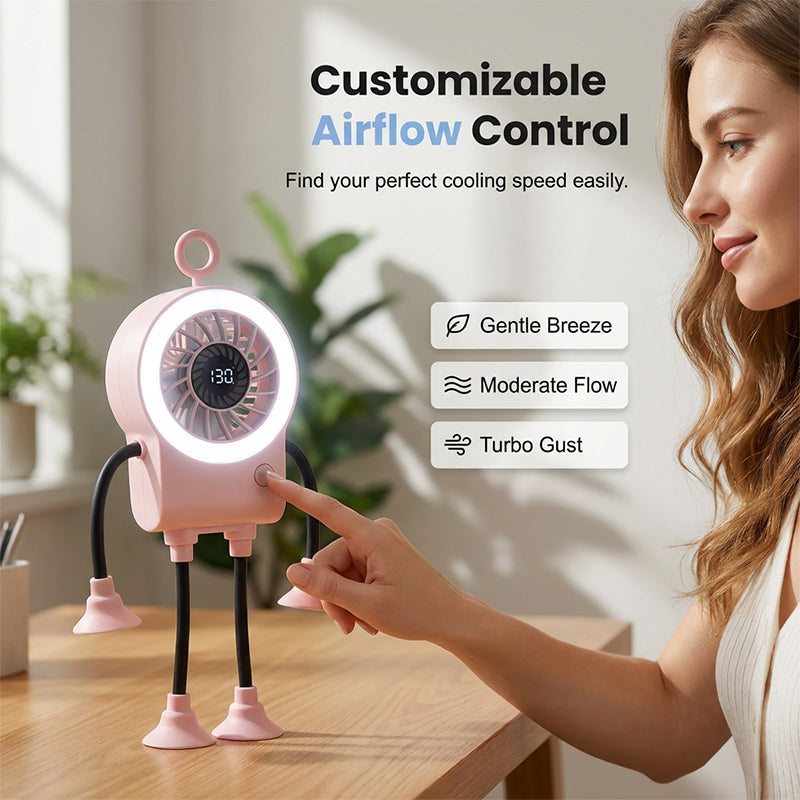 🍃HEISSER VERKAUF 50% RABATT🎁Flexibler Roboter-Tischventilator mit LED-Licht🤖