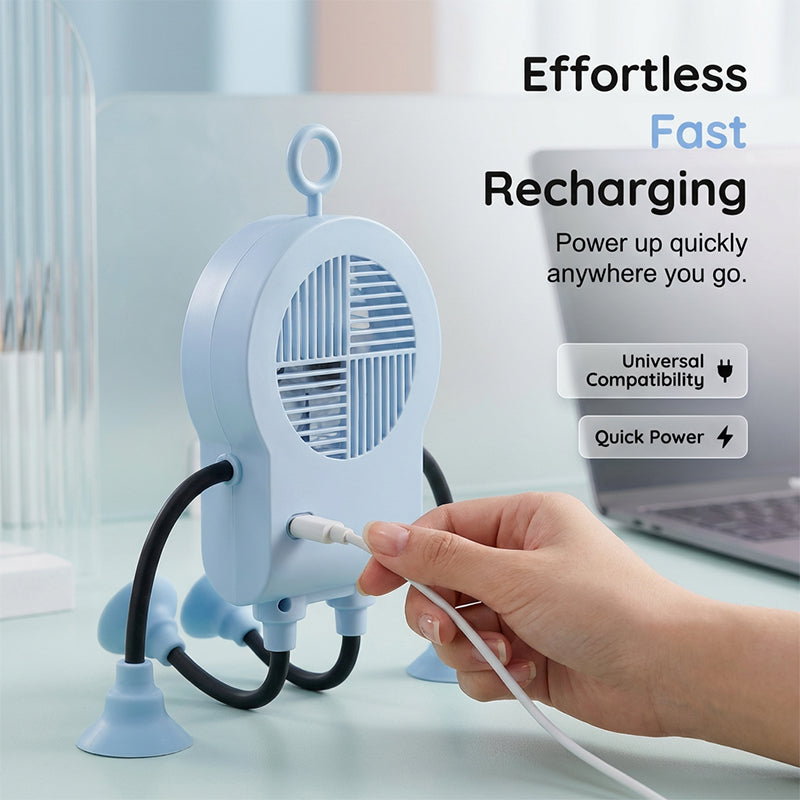🍃HEISSER VERKAUF 50% RABATT🎁Flexibler Roboter-Tischventilator mit LED-Licht🤖