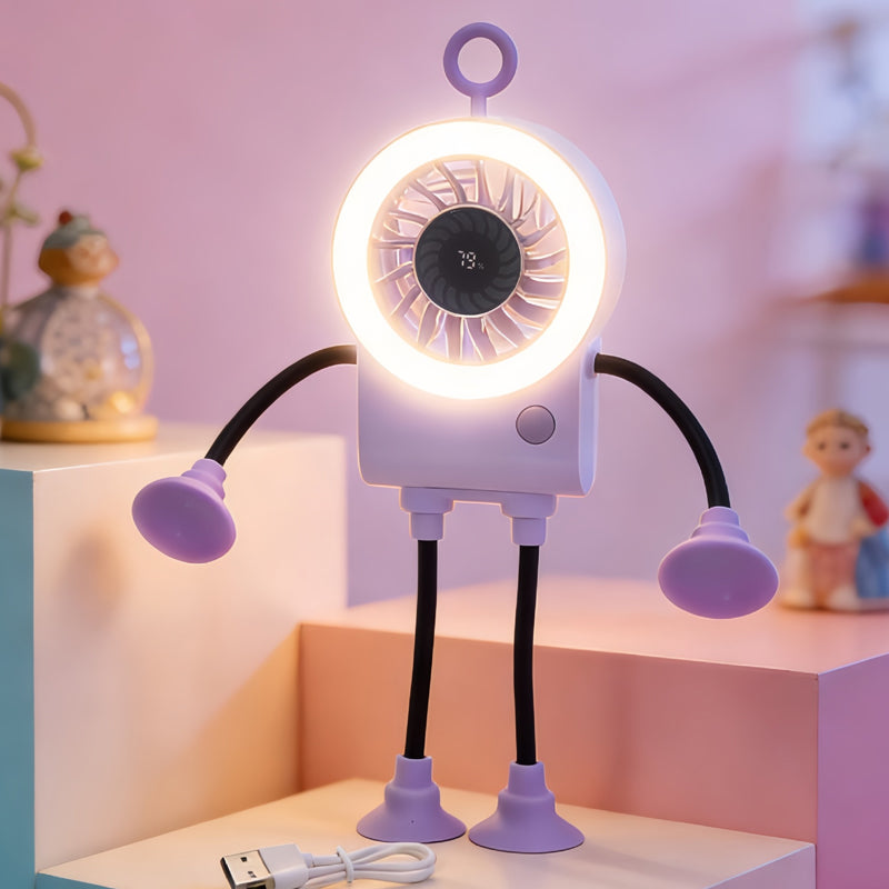 🍃HEISSER VERKAUF 50% RABATT🎁Flexibler Roboter-Tischventilator mit LED-Licht🤖