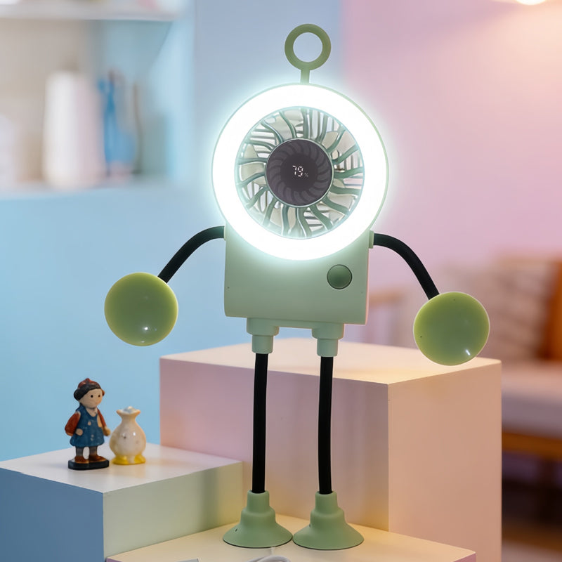 🍃HEISSER VERKAUF 50% RABATT🎁Flexibler Roboter-Tischventilator mit LED-Licht🤖