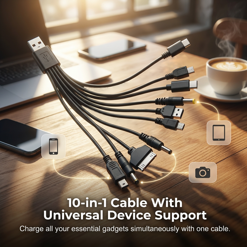🔥50 % RABATT 💥 10-in-1 Universal-USB-Ladekabel | Ein Kabel für alle Ihre Geräte ⚡🔗✨