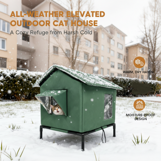 🔥50% RABATT NU! 🐱【Vattentät kattkoja】—— Upphöjd för att skydda mot fukt, med extra isolering – när katten väl har flyttat in vill den inte komma ut! 🏠✨