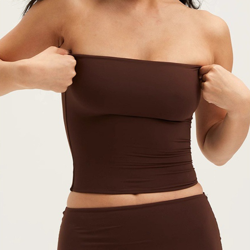 Weiches trägerloses Bandeau-Top in Unifarbe für Damen