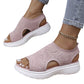 Atmungsaktive Plateau-Sandalen aus Strick für Damen