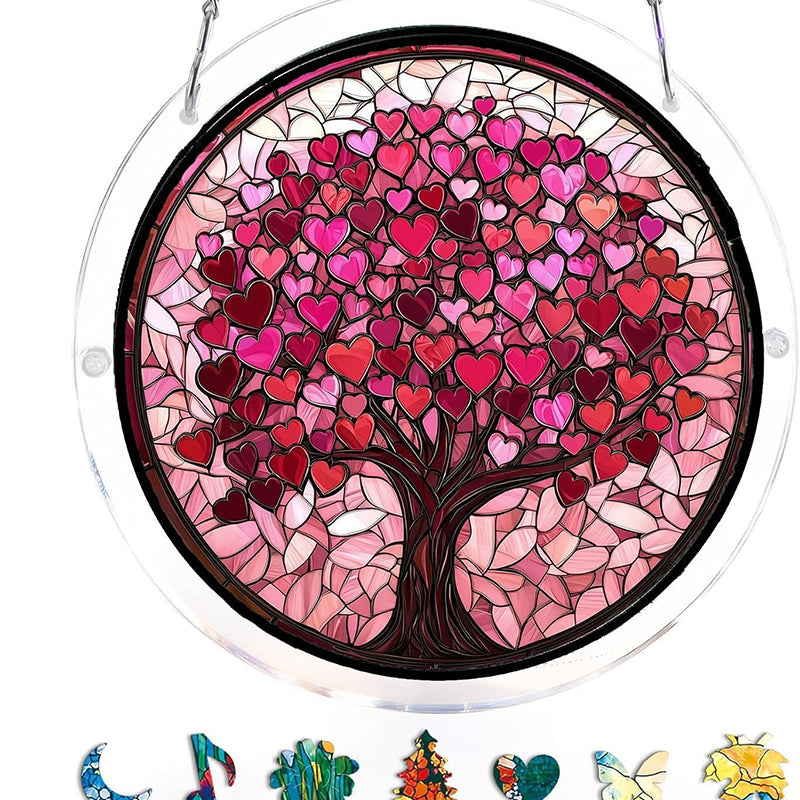 Acryl-Puzzle „Sonnenuntergang & Meer“ zum Aufhängen am Fenster