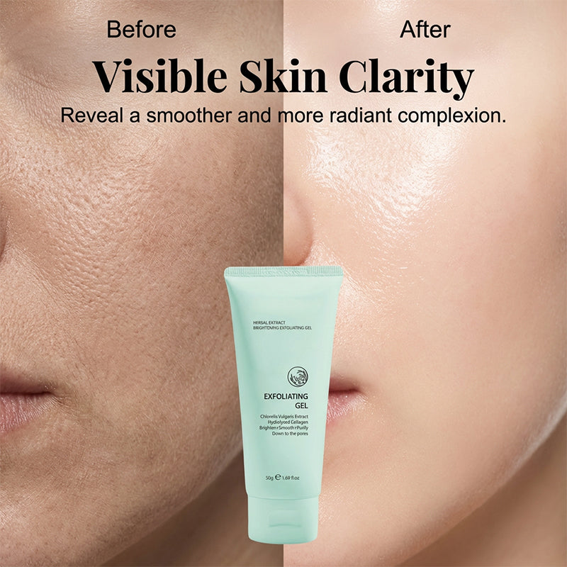 Kräuter-Exfoliating Gel mit Chlorella & Kollagen – Aufhellendes Peeling für glatte, reine Haut