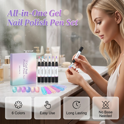 6-teiliges Set mit Gel-Nagellackstiften