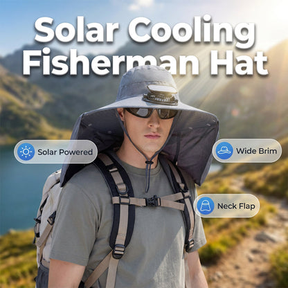 Atmungsaktive Fischer-Kappe mit Solarbetriebenem Ventilator