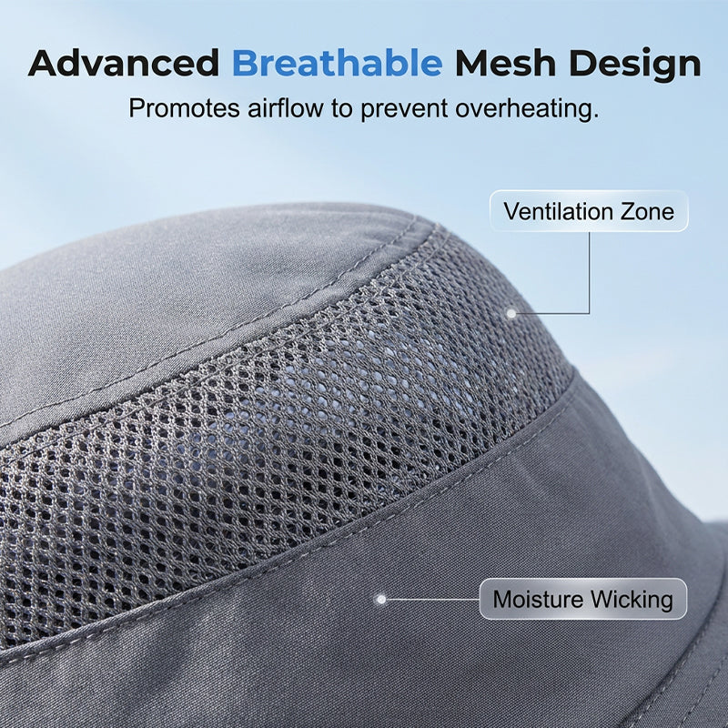 Atmungsaktive Fischer-Kappe mit Solarbetriebenem Ventilator