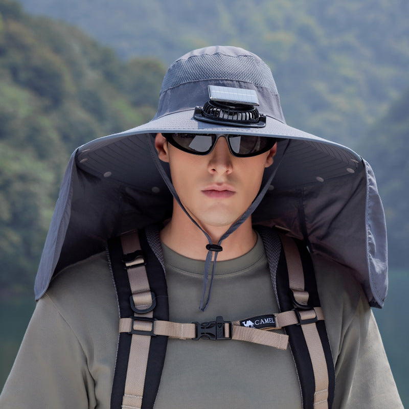 Atmungsaktive Fischer-Kappe mit Solarbetriebenem Ventilator