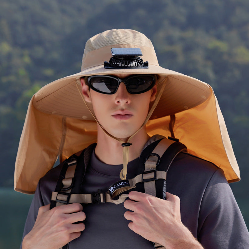 Atmungsaktive Fischer-Kappe mit Solarbetriebenem Ventilator