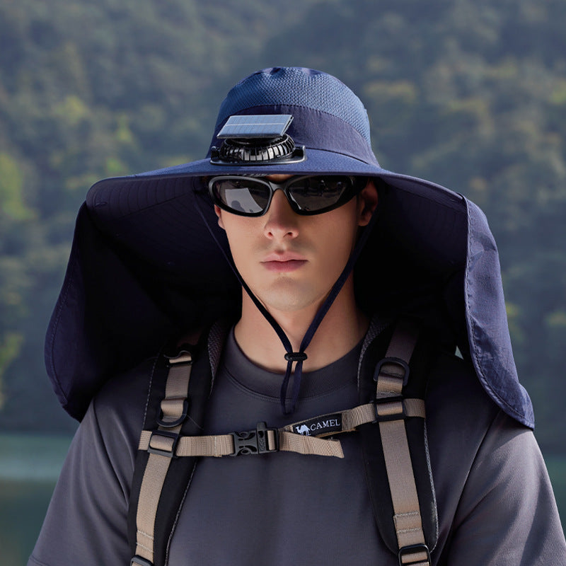 Atmungsaktive Fischer-Kappe mit Solarbetriebenem Ventilator
