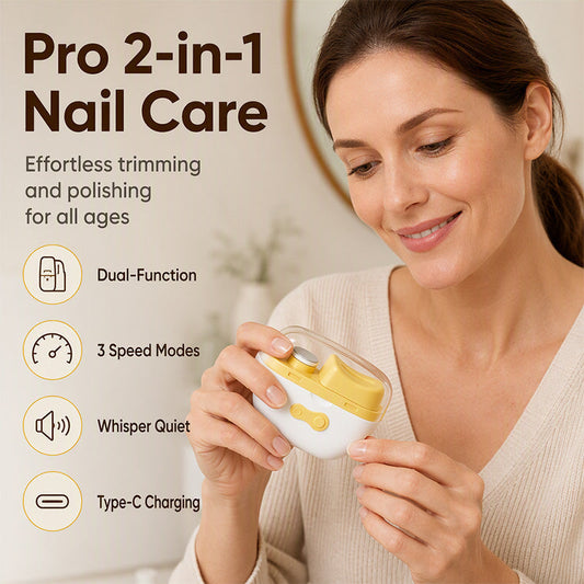 💅【2-i-1 elektrisk nagelklippare + nagelfil】—— En klippning, en slipning – så tar du hand om hela familjens naglar på ett säkert sätt! ✨