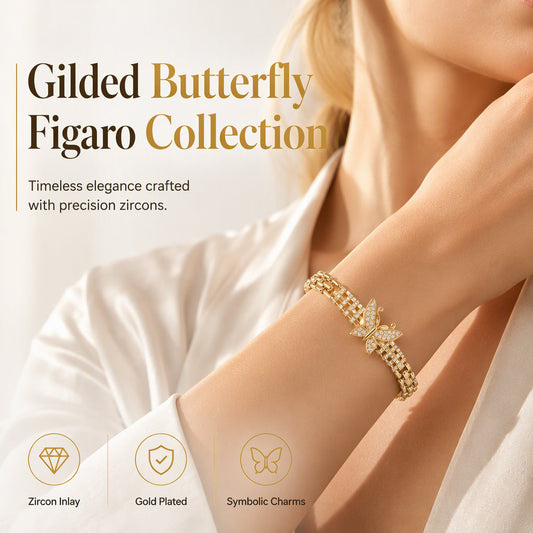 ✨56% RABATT NU! ✨Elegant damarmband i guld med gnistrande zirkonia och fjärilsberlock