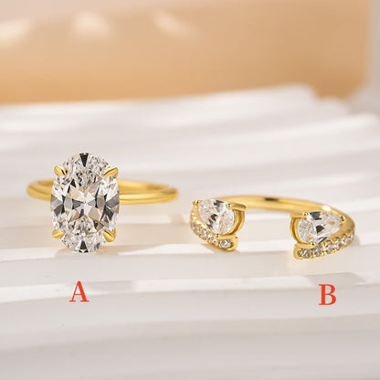 💍【Ring med genomborrad design och droppformad ädelsten】—— Så fort du sätter på den lyser fingret upp som av en ljusdroppe – den glittrar precis lagom! ✨