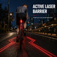 🔴 Uppladdningsbar säkerhetsbaklampa för cykel – laseravkänning, vattentät enligt IPX5, USB-laddning 💡