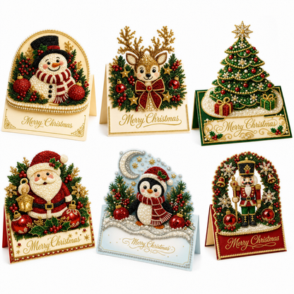 🎅Julrea💞Över 50 000 sålda exemplar! ✨DIY 3D-julkort – 6-delars set
