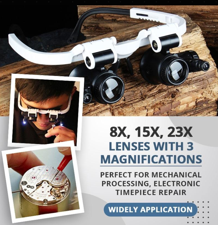 🎁Heißer Verkauf 50 % Rabatt⏳LED-Lupenbrille🔥23-fache Vergrößerung